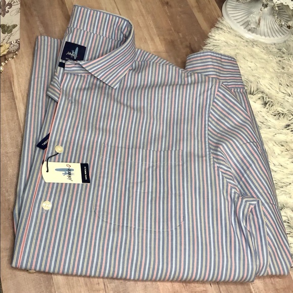 Johnnie O - Men’s Striped Button Up Dress Shirt - Picture 10 of 13